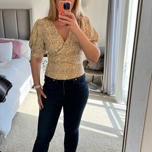 Abercrombie floral faux wrap top